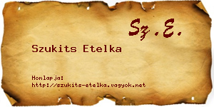Szukits Etelka névjegykártya
